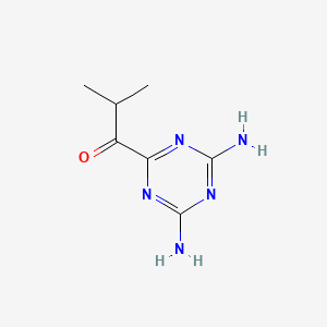 molecular formula C7H11N5O B13123875 1-(4,6-Diamino-1,3,5-triazin-2-yl)-2-methylpropan-1-one CAS No. 30099-83-3