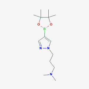 molecular formula C14H26BN3O2 B1312388 N,N-二甲基-4-(4,4,5,5-四甲基-1,3,2-二氧杂硼环-2-基)-1H-吡唑-1-丙胺 CAS No. 847818-72-8