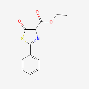 molecular formula C12H11NO3S B13123912 Ethyl5-oxo-2-phenyl-4,5-dihydrothiazole-4-carboxylate 