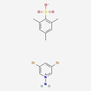 molecular formula C14H16Br2N2O3S B13123984 1-Amino-3,5-dibromopyridin-1-ium2,4,6-trimethylbenzenesulfonate 