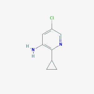 molecular formula C8H9ClN2 B13123999 5-Chloro-2-cyclopropylpyridin-3-amine 