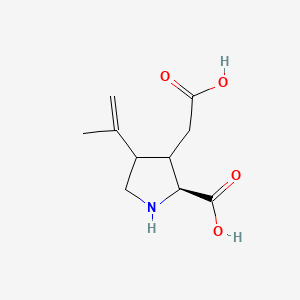 molecular formula C10H15NO4 B13124022 3-Carboxymethyl-4-isopropenylprolin 