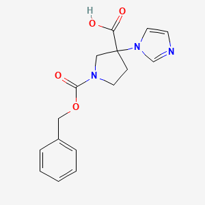 1-((Benzyloxy)carbonyl)-3-(1H-imidazol-1-yl)pyrrolidine-3-carboxylicacid