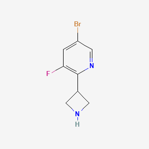 molecular formula C8H8BrFN2 B13124093 2-(Azetidin-3-yl)-5-bromo-3-fluoropyridine 