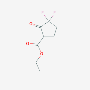 molecular formula C8H10F2O3 B13124145 Ethyl3,3-difluoro-2-oxocyclopentanecarboxylate 