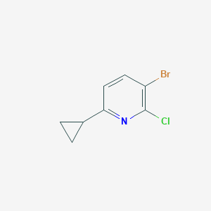 molecular formula C8H7BrClN B13124162 3-Bromo-2-chloro-6-cyclopropylpyridine 