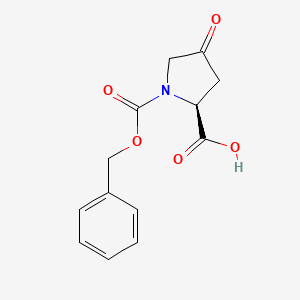 molecular formula C13H13NO5 B1312421 N-Carbobenzyloxy-4-keto-L-proline CAS No. 64187-47-9