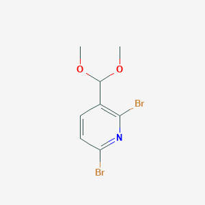 molecular formula C8H9Br2NO2 B13124220 2,6-Dibromo-3-(dimethoxymethyl)pyridine 