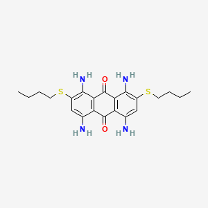 molecular formula C22H28N4O2S2 B13124395 1,4,5,8-Tetraamino-2,7-bis(butylsulfanyl)anthracene-9,10-dione CAS No. 88605-75-8