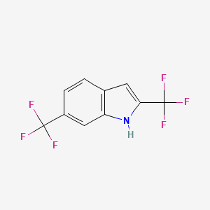 molecular formula C10H5F6N B13124434 2,6-Bis(trifluoromethyl)-1h-indole 