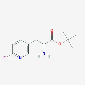 molecular formula C12H17FN2O2 B13124463 tert-Butyl2-amino-3-(6-fluoropyridin-3-yl)propanoate 