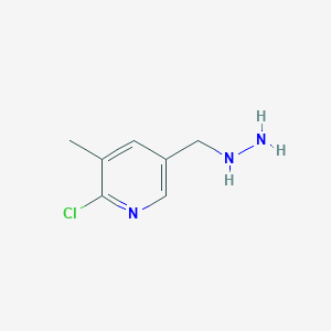 2-Chloro-5-(hydrazinylmethyl)-3-methylpyridine