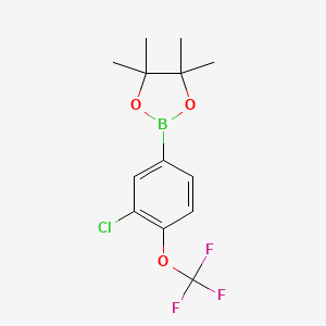 molecular formula C13H15BClF3O3 B13124591 2-(3-Chloro-4-(trifluoromethoxy)phenyl)-4,4,5,5-tetramethyl-1,3,2-dioxaborolane 