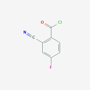 molecular formula C8H3ClFNO B13124622 2-Cyano-4-fluorobenzoylchloride 