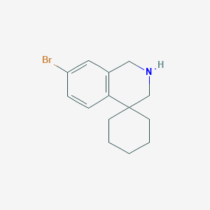 molecular formula C14H18BrN B1312464 7'-溴-2',3'-二氢-1'h-螺[环己烷-1,4'-异喹啉] CAS No. 626603-70-1