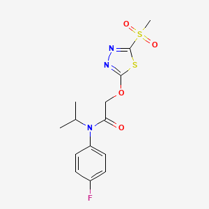 N-(4-Fluorophenyl)-N-isopropyl-2-((5-(methylsulfonyl)-1,3,4-thiadiazol-2-yl)oxy)acetamide