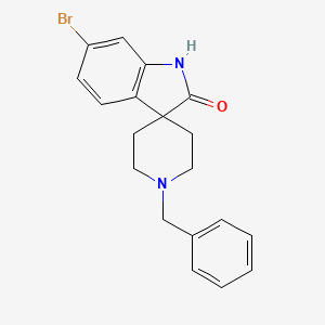 molecular formula C19H19BrN2O B13124656 1'-Benzyl-6-bromospiro[indoline-3,4'-piperidin]-2-one 