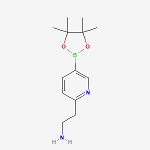 molecular formula C13H21BN2O2 B13124661 2-(5-(4,4,5,5-Tetramethyl-1,3,2-dioxaborolan-2-yl)pyridin-2-yl)ethan-1-amine 