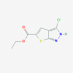 molecular formula C8H7ClN2O2S B13124731 Ethyl3-chloro-1H-thieno[2,3-c]pyrazole-5-carboxylate 