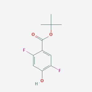 molecular formula C11H12F2O3 B13124738 Tert-butyl 2,5-difluoro-4-hydroxybenzoate 