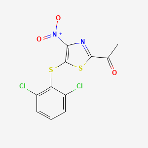 1-(5-((2,6-Dichlorophenyl)thio)-4-nitrothiazol-2-yl)ethanone