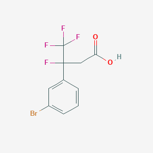 molecular formula C10H7BrF4O2 B13124797 3-(3-Bromophenyl)-3,4,4,4-tetrafluorobutanoic acid 