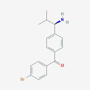 molecular formula C17H18BrNO B13124814 (R)-(4-(1-amino-2-methylpropyl)phenyl)(4-bromophenyl)methanone hydrochloride 