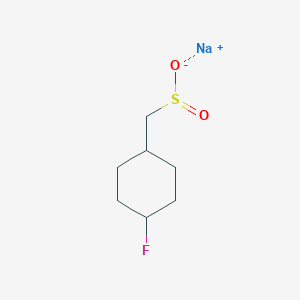 molecular formula C7H12FNaO2S B13124816 Sodium (4-fluorocyclohexyl)methanesulfinate 