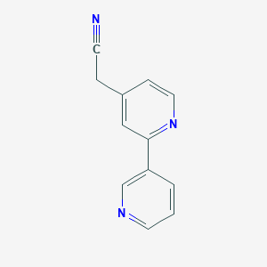 molecular formula C12H9N3 B13124846 2-([2,3'-Bipyridin]-4-yl)acetonitrile CAS No. 1227563-65-6