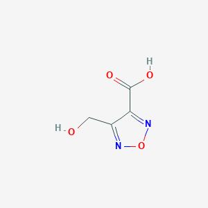 molecular formula C4H4N2O4 B13124862 4-(Hydroxymethyl)-1,2,5-oxadiazole-3-carboxylic acid 