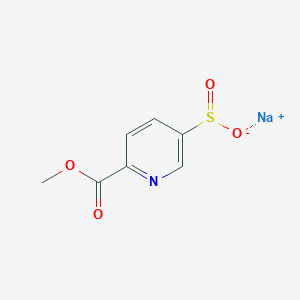 molecular formula C7H6NNaO4S B13124869 Sodium 6-(methoxycarbonyl)pyridine-3-sulfinate 