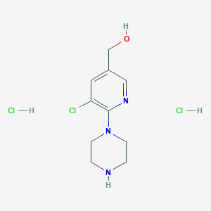 (5-Chloro-6-(piperazin-1-yl)pyridin-3-yl)methanol dihydrochloride