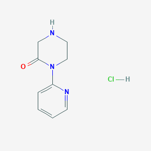 molecular formula C9H12ClN3O B13124969 1-(Pyridin-2-yl)piperazin-2-one hydrochloride 