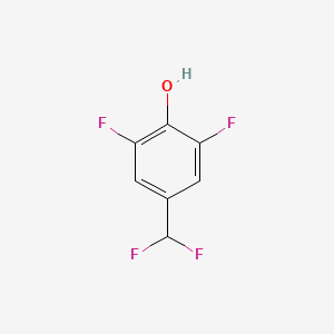 molecular formula C7H4F4O B13124972 4-(Difluoromethyl)-2,6-difluorophenol 