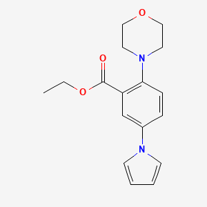 molecular formula C17H20N2O3 B13124982 Ethyl2-morpholino-5-(1H-pyrrol-1-yl)benzoate 