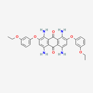 molecular formula C30H28N4O6 B13124987 1,4,5,8-Tetraamino-2,7-bis(3-ethoxyphenoxy)anthracene-9,10-dione CAS No. 88600-83-3