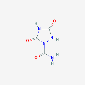 molecular formula C3H4N4O3 B13125025 3,5-Dioxo-1,2,4-triazolidine-1-carboxamide 