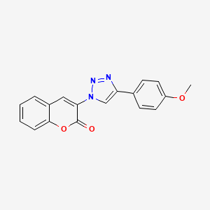 molecular formula C18H13N3O3 B13125040 3-(4-(4-Methoxyphenyl)-1H-1,2,3-triazol-1-yl)-2H-chromen-2-one 