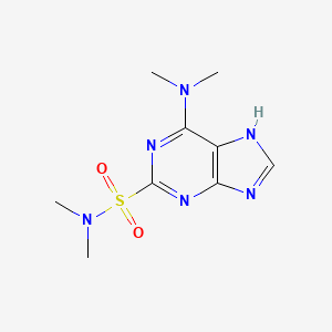 molecular formula C9H14N6O2S B13125043 6-Dimethylamino-9H-purine-2-sulfonic acid dimethylamide CAS No. 90610-93-8