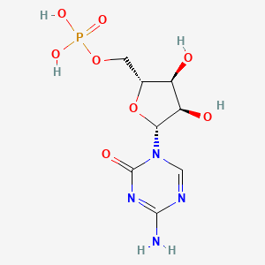 molecular formula C8H13N4O8P B13125126 [(2R,3S,4R,5R)-5-(4-amino-2-oxo-1,3,5-triazin-1-yl)-3,4-dihydroxyoxolan-2-yl]methyl dihydrogen phosphate 