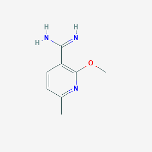 molecular formula C8H11N3O B13125133 2-Methoxy-6-methylnicotinimidamide 