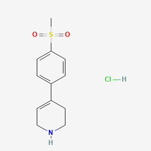 molecular formula C12H16ClNO2S B13125176 4-(4-(Methylsulfonyl)phenyl)-1,2,3,6-tetrahydropyridine hydrochloride 