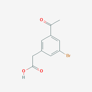 molecular formula C10H9BrO3 B13125213 (3-Acetyl-5-bromophenyl)acetic acid 