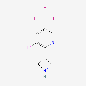 molecular formula C9H8F3IN2 B13125239 2-(Azetidin-3-yl)-3-iodo-5-(trifluoromethyl)pyridine 