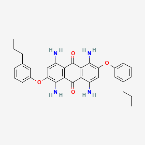 molecular formula C32H32N4O4 B13125250 1,4,5,8-Tetraamino-2,6-bis(3-propylphenoxy)anthracene-9,10-dione CAS No. 88600-13-9