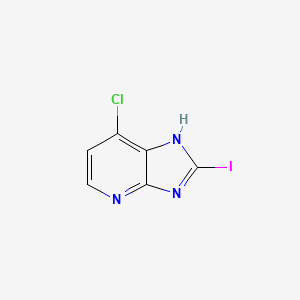 molecular formula C6H3ClIN3 B13125258 7-chloro-2-iodo-3H-imidazo[4,5-b]pyridine 