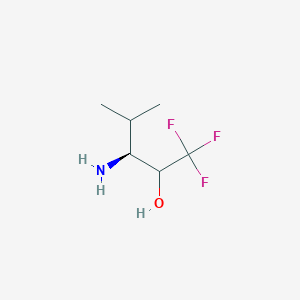 molecular formula C6H12F3NO B13125290 (3S)-1,1,1-Trifluoro-3-amino-4-methyl-2-pentanol 