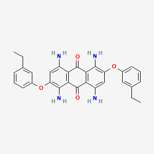 molecular formula C30H28N4O4 B13125293 1,4,5,8-Tetraamino-2,6-bis(3-ethylphenoxy)anthracene-9,10-dione CAS No. 88600-12-8