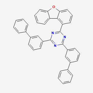 molecular formula C39H25N3O B13125319 2,4-Di([1,1'-biphenyl]-3-yl)-6-(dibenzo[b,d]furan-1-yl)-1,3,5-triazine 