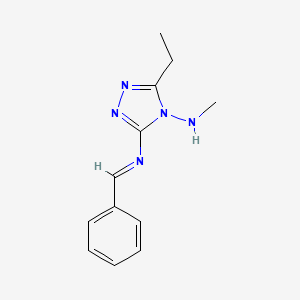 molecular formula C12H15N5 B13125336 N3-Benzylidene-5-ethyl-N4-methyl-4H-1,2,4-triazole-3,4-diamine 